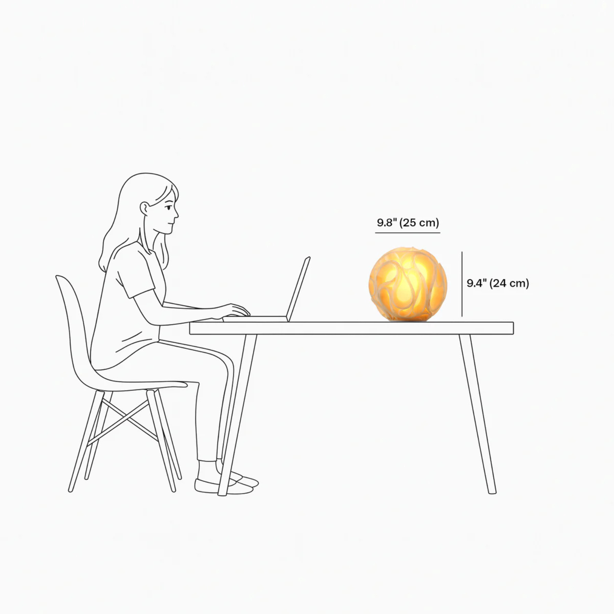 O1 Gravity Sculpted Lamp Leora – handcrafted table lamp made in Calgary, Canada