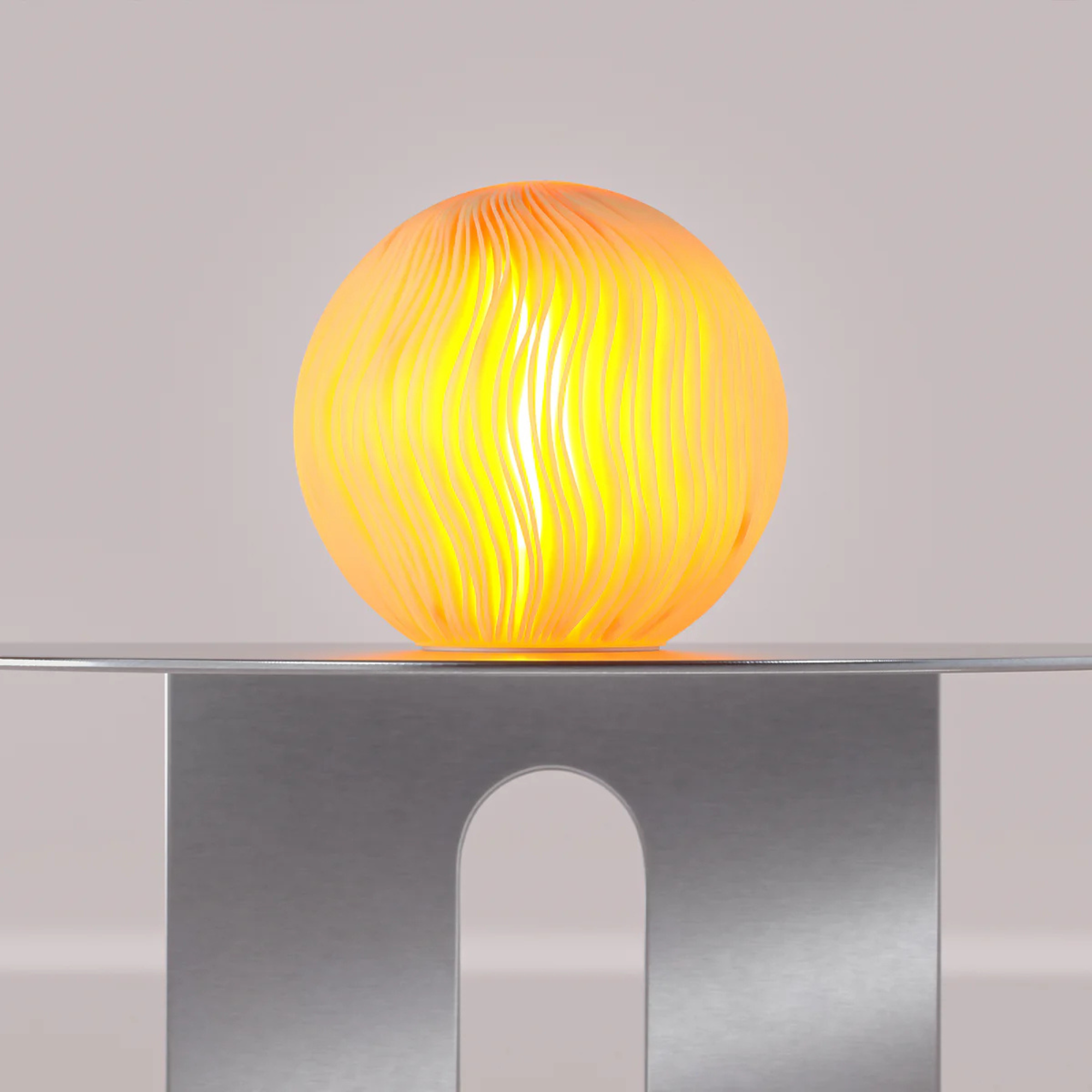 O5 Wind-Sculpted Lamp Leora – hand-finished eco-friendly lamp made in Calgary, Canada