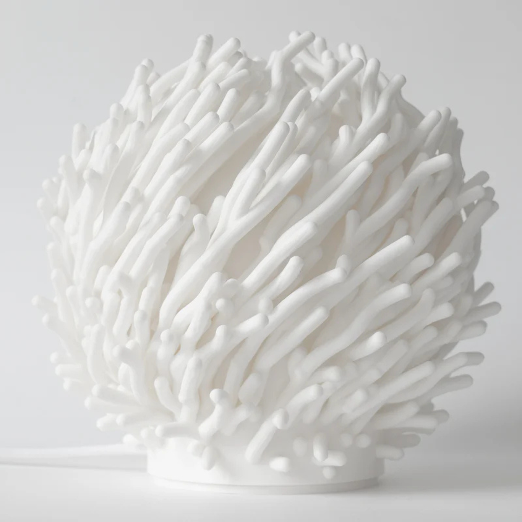 O7 Coral Sculpted Lamp shown unlit, emphasizing its sculptural beauty and coral-inspired silhouette.