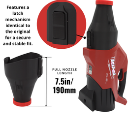 Short Nozzle – For Milwaukee 3017-20 M18 Blower – Attachment for Detailing & Snow – by MMD Studio